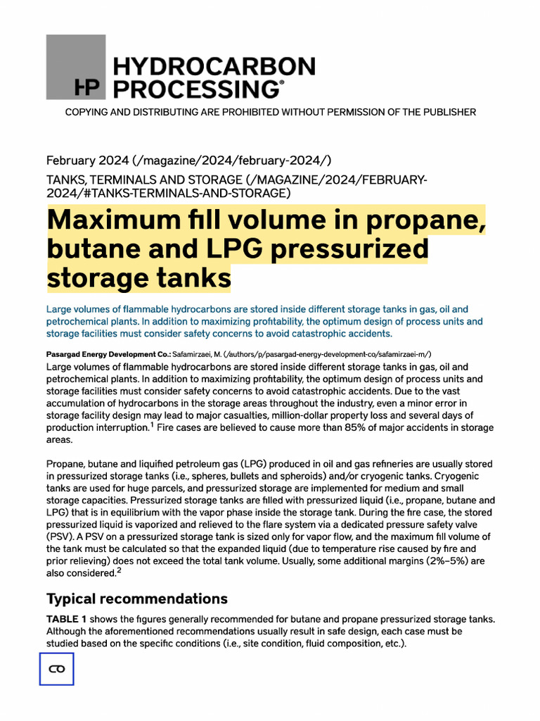 Safe Hydrocarbon Storage Tank Design | PDF | Liquefied Petroleum Gas ...