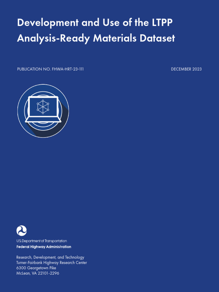 LTPP Analysis-Ready Materials Dataset | PDF | Road Surface | Litre