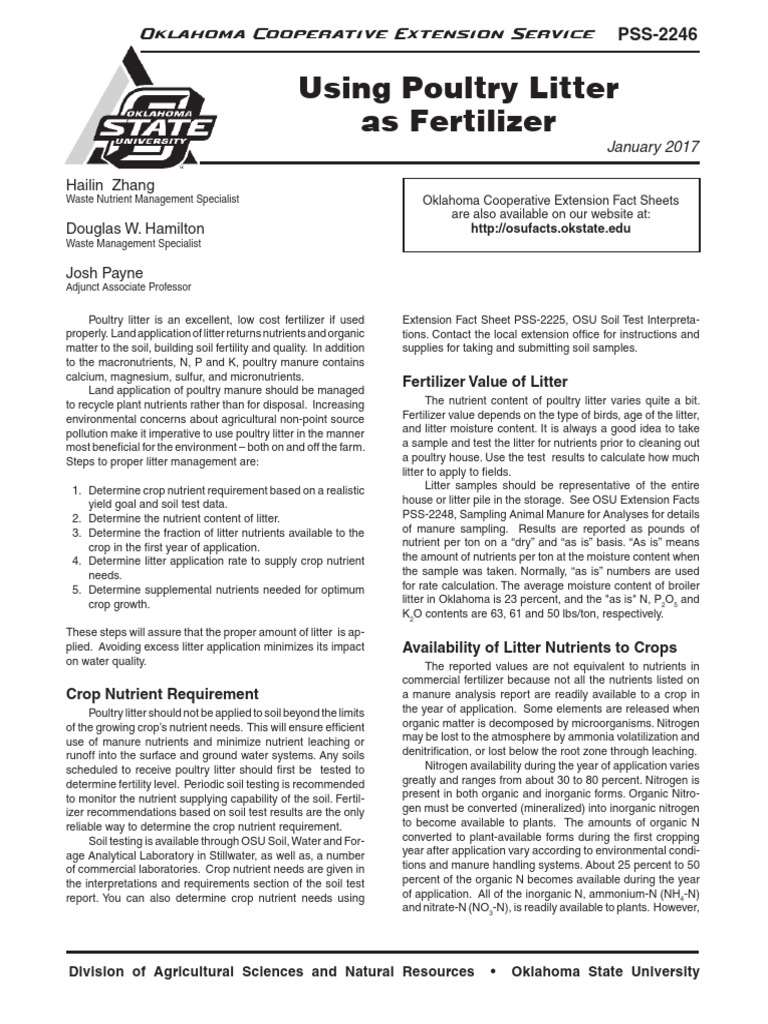 Optimizing Poultry Litter as Fertilizer | PDF | Fertilizer | Soil