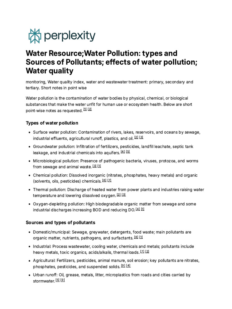 Water Quality Monitoring and Treatment | PDF | Water Pollution | Sewage
