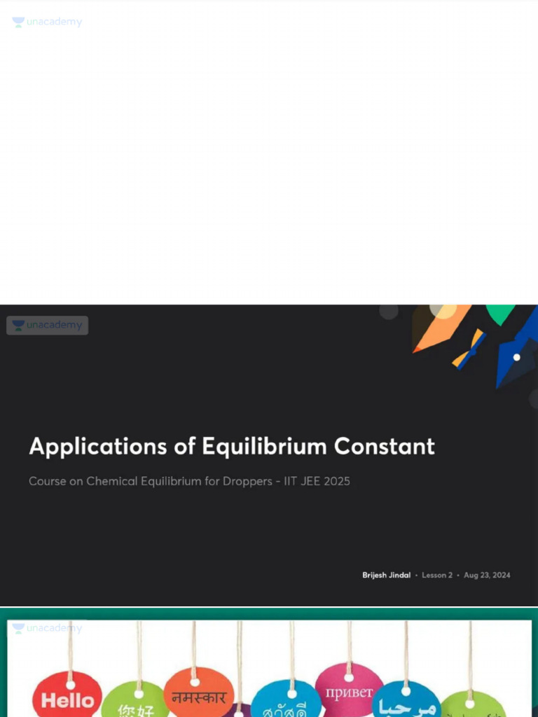 Applications of Equilibrium Constant With Anno | PDF