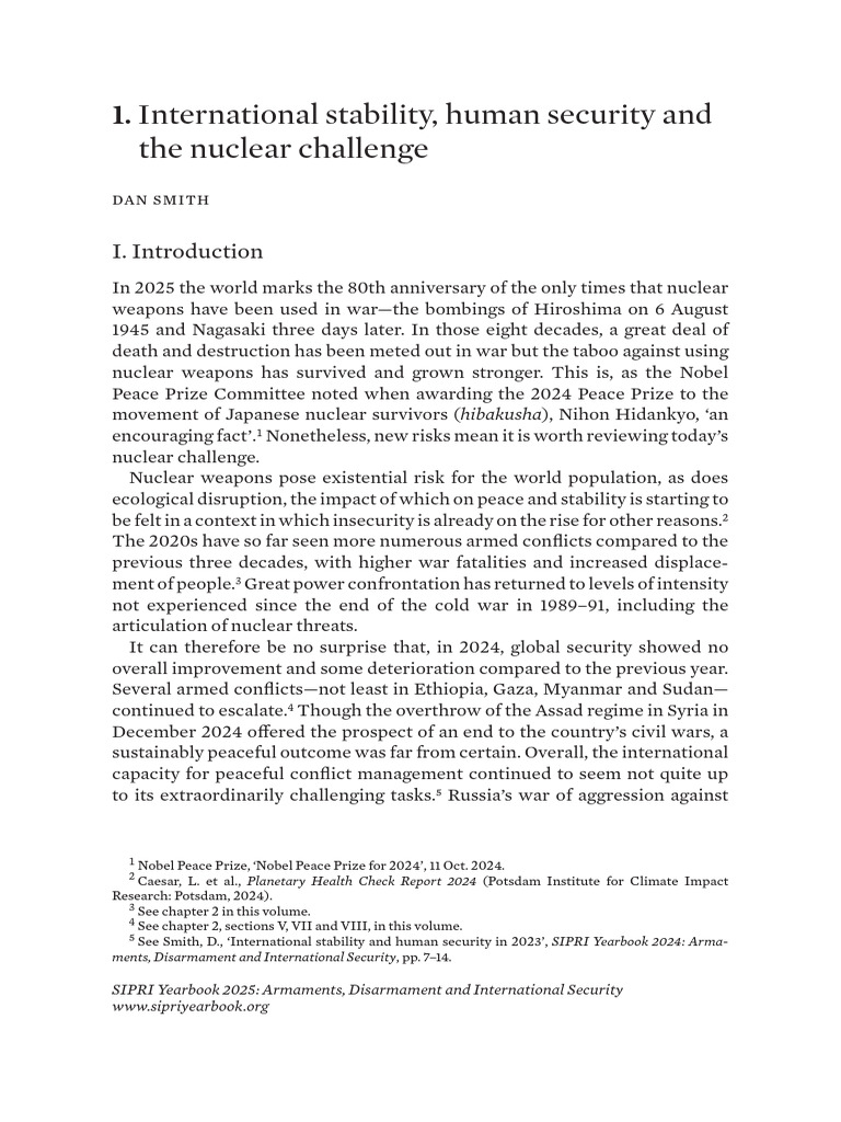 SIPRIYB25c01 | PDF | Climate Change | Nuclear Weapons