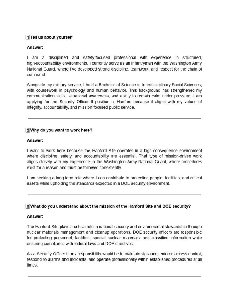 Mock Panel Interview Q&A | PDF | Disciplines | Securities