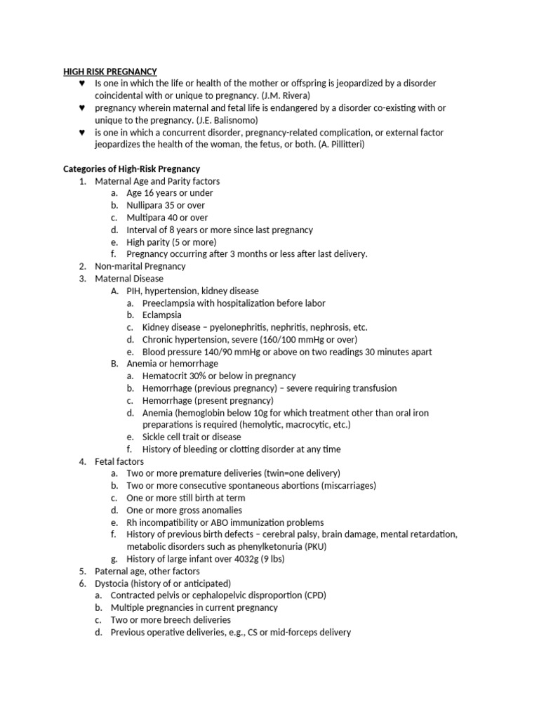 High Risk Pregnancy | PDF | Pregnancy | Miscarriage
