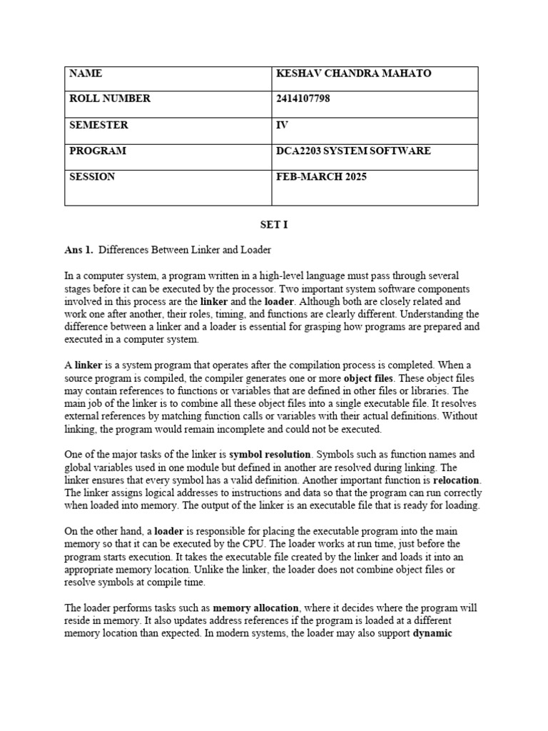 Linker vs Loader: Key Differences Explained | PDF | Android (Operating ...
