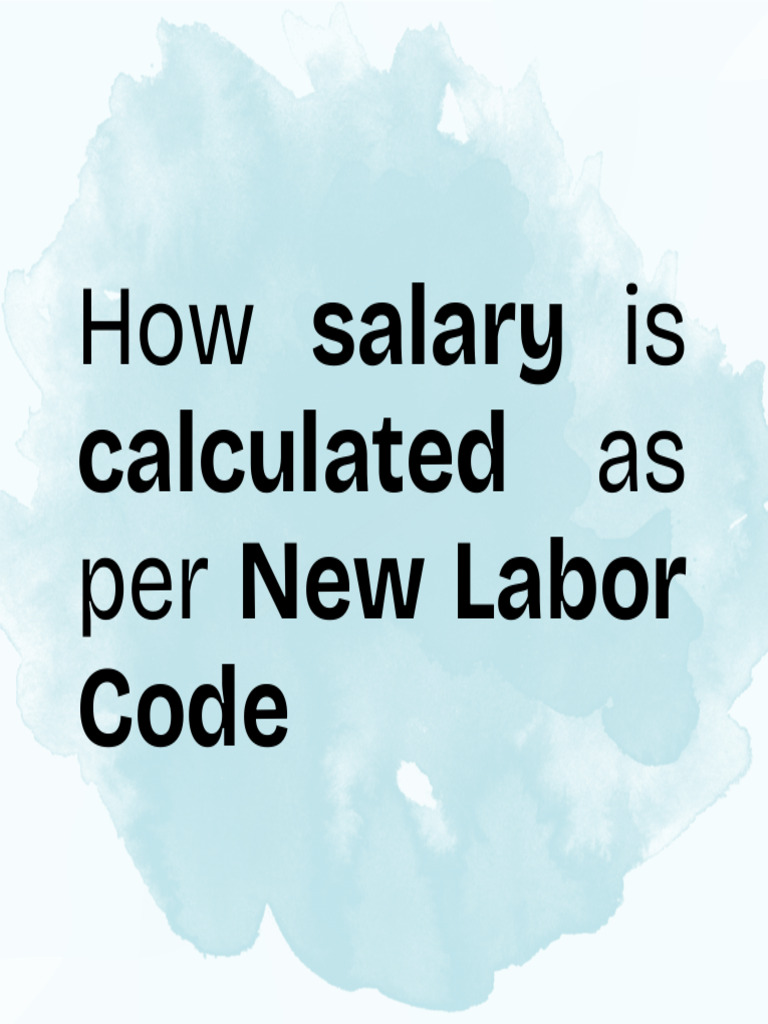 New Labor Code: Salary Calculation Guide | PDF