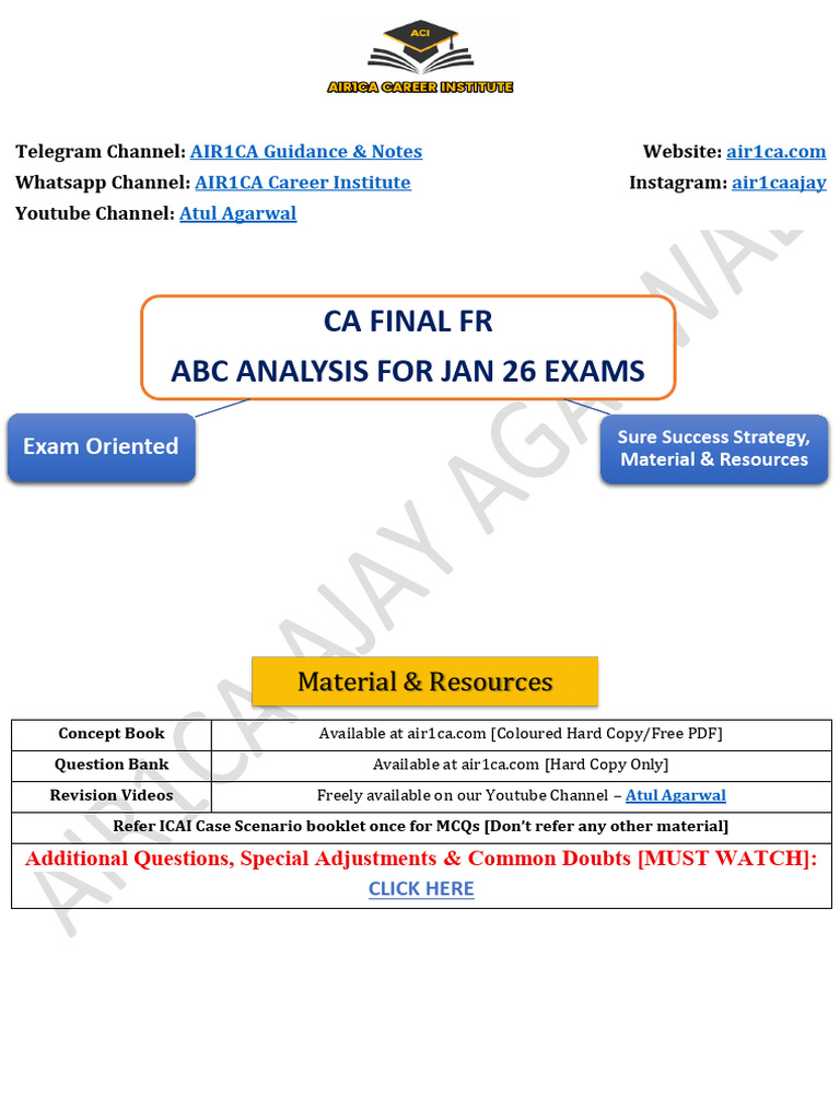 CA Final FR Exam Strategy & Resources | PDF | Revenue | Financial ...