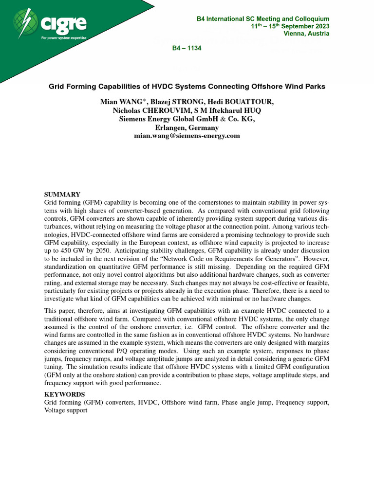 HVDC Offshore Wind GFM Capabilities | PDF | High Voltage Direct Current ...
