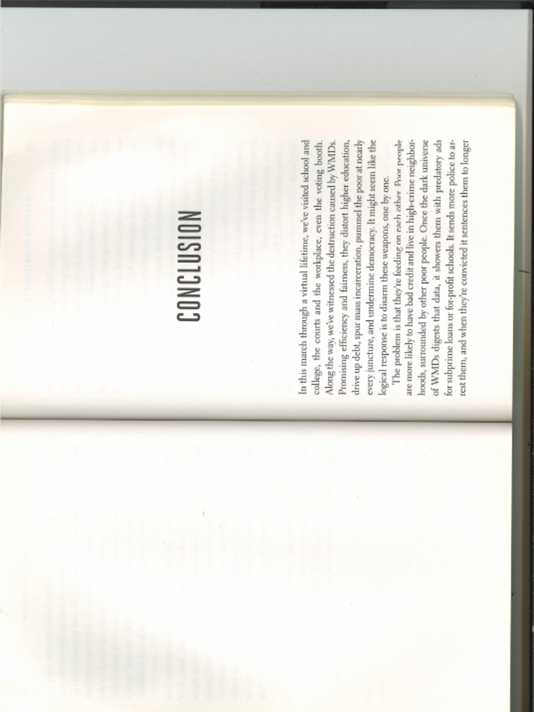 O'Neil - Math Destruction, Conclusion and Afterword | PDF