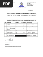 Final List of Science Practicals 2012