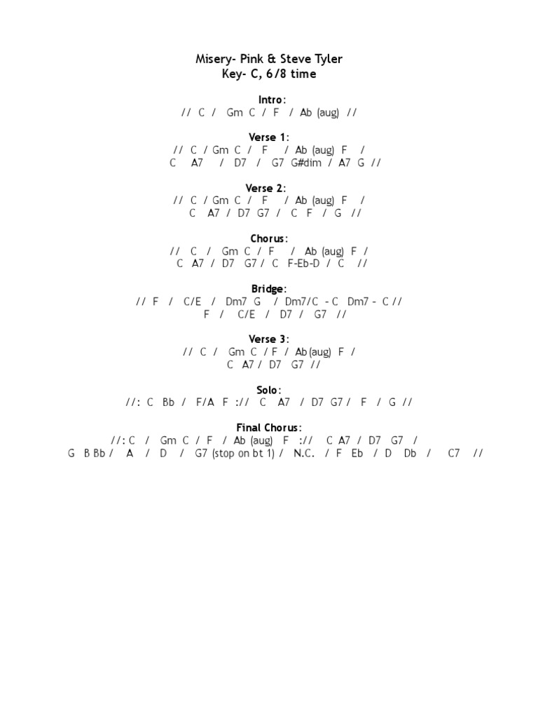 Misery Chord Chart