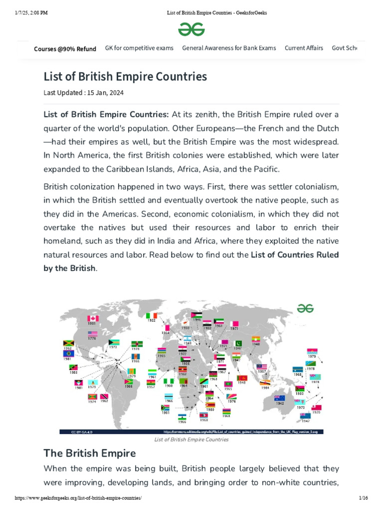 British Empire Countries List | PDF | British Empire | Slavery