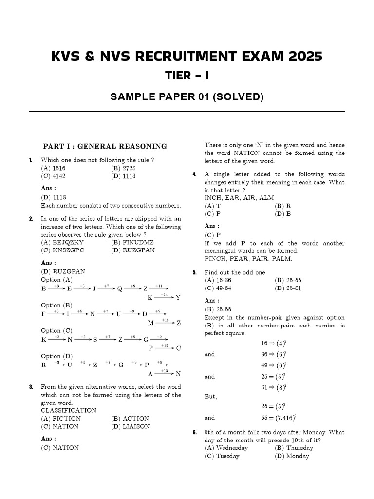 KVS NVS Recruitment Exam 2025 Sample Paper | PDF | Usb | Malware