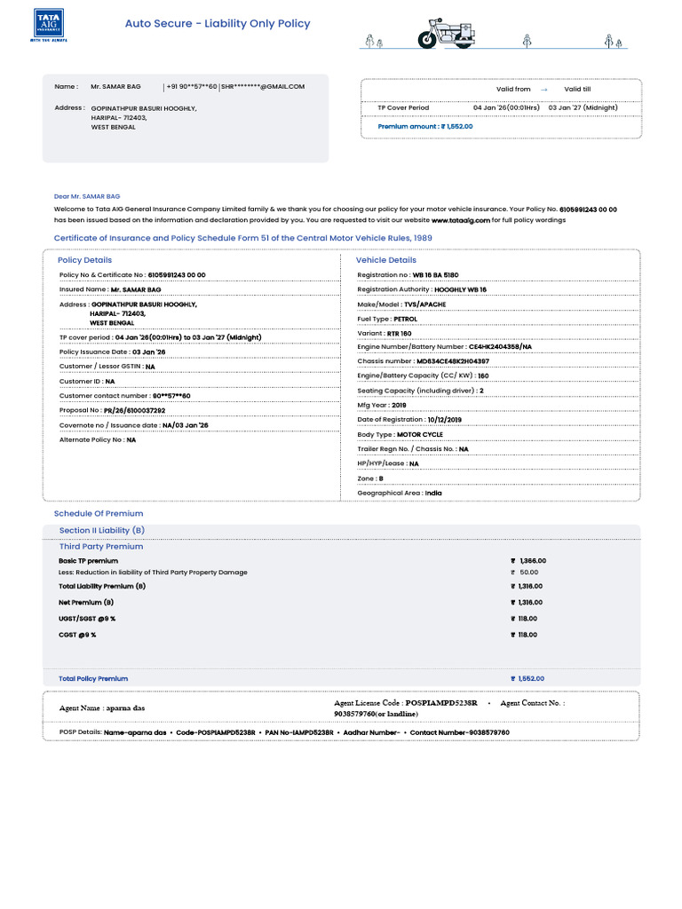 6105991243 | PDF | Insurance | Receipt