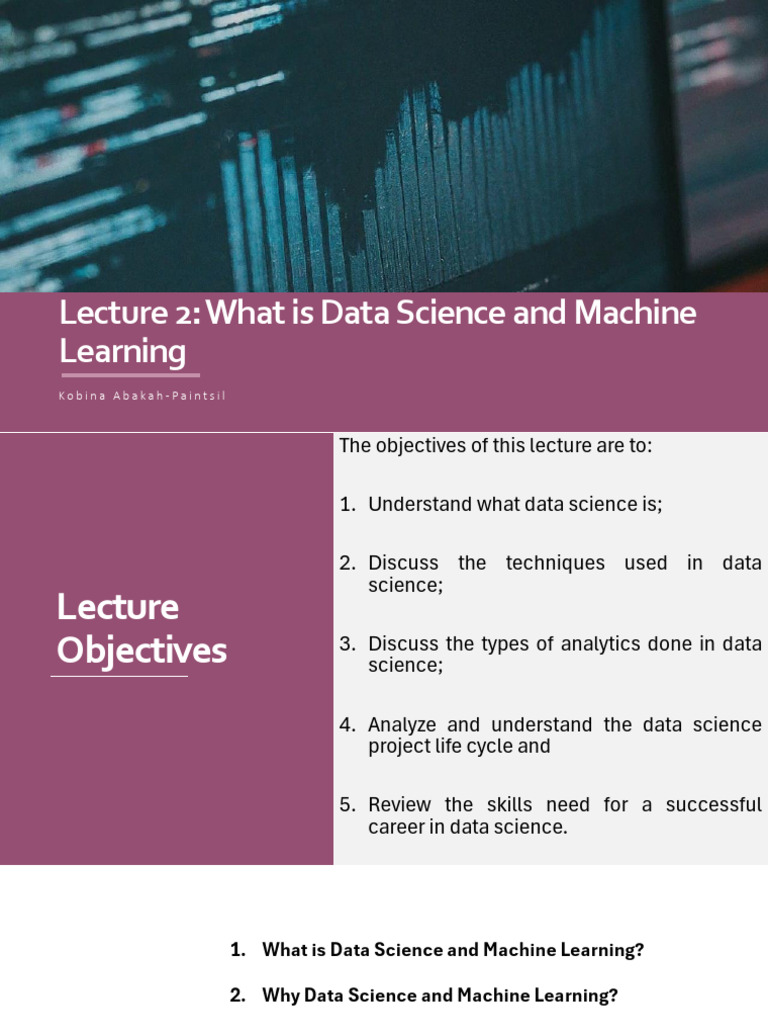 What is DS and ML Lecture 2 | PDF | Analytics | Data Science