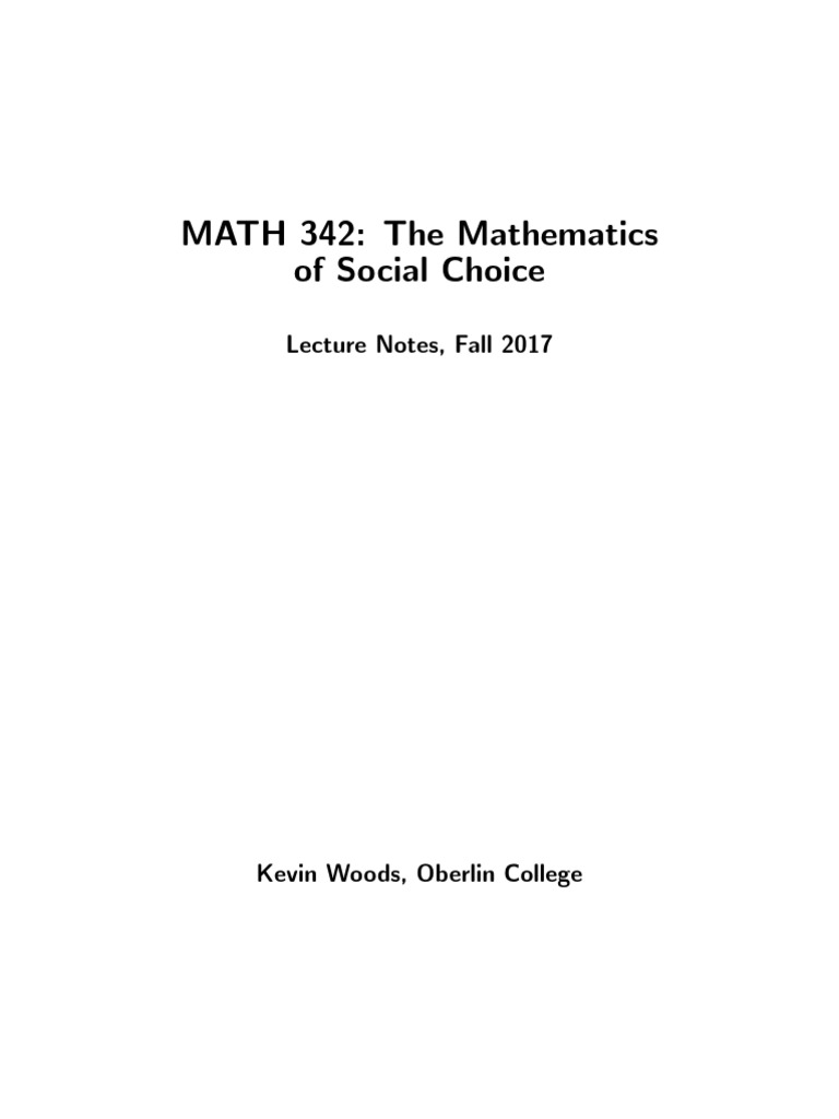 Lectures | PDF | Voting | Mathematical Economics