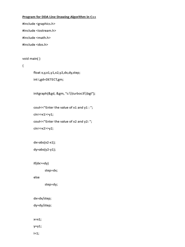 C++ Graphics Algorithms: Line & Circle | PDF | Computer Programming ...