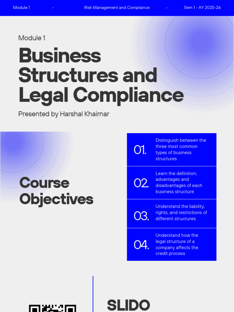 Business Structures Overview and Compliance | PDF | Partnership ...