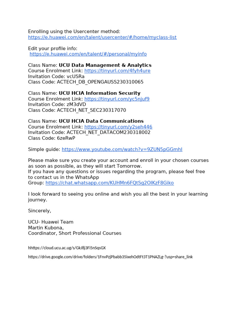 Enroll in UCU Courses via Usercenter | PDF