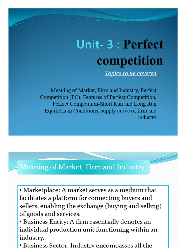Understanding Perfect Competition Basics | PDF | Profit (Economics ...