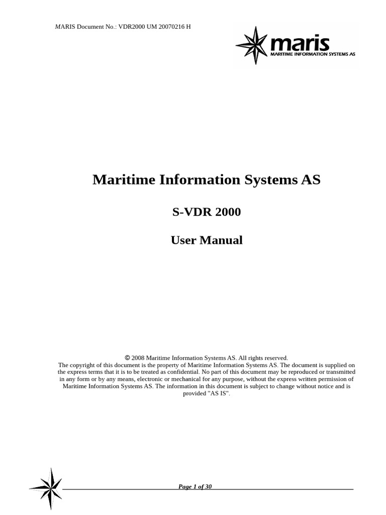 S-VDR 2000 User Manual Guide | PDF | Computer File | Usb Flash Drive