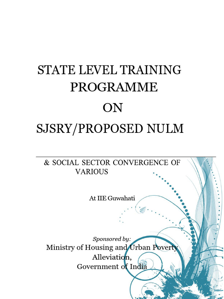 State Training on Urban Poverty Alleviation | PDF | Poverty | Poverty ...
