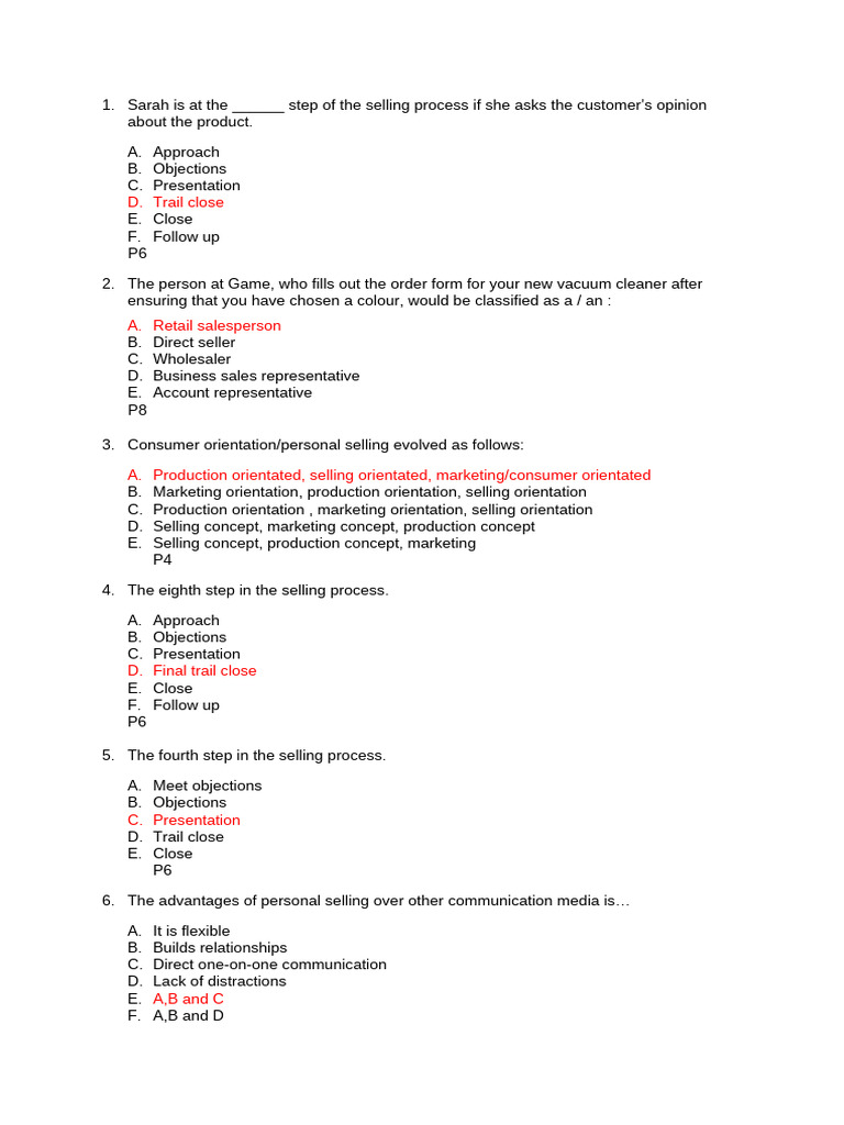 Chapter 1 Multiple Choice | PDF | Marketing | Sales