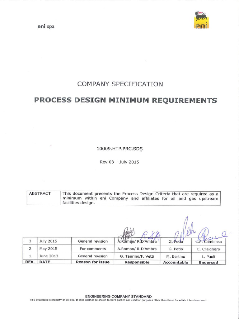 Process Design Minimum Requirements | PDF | Pump | Pressure