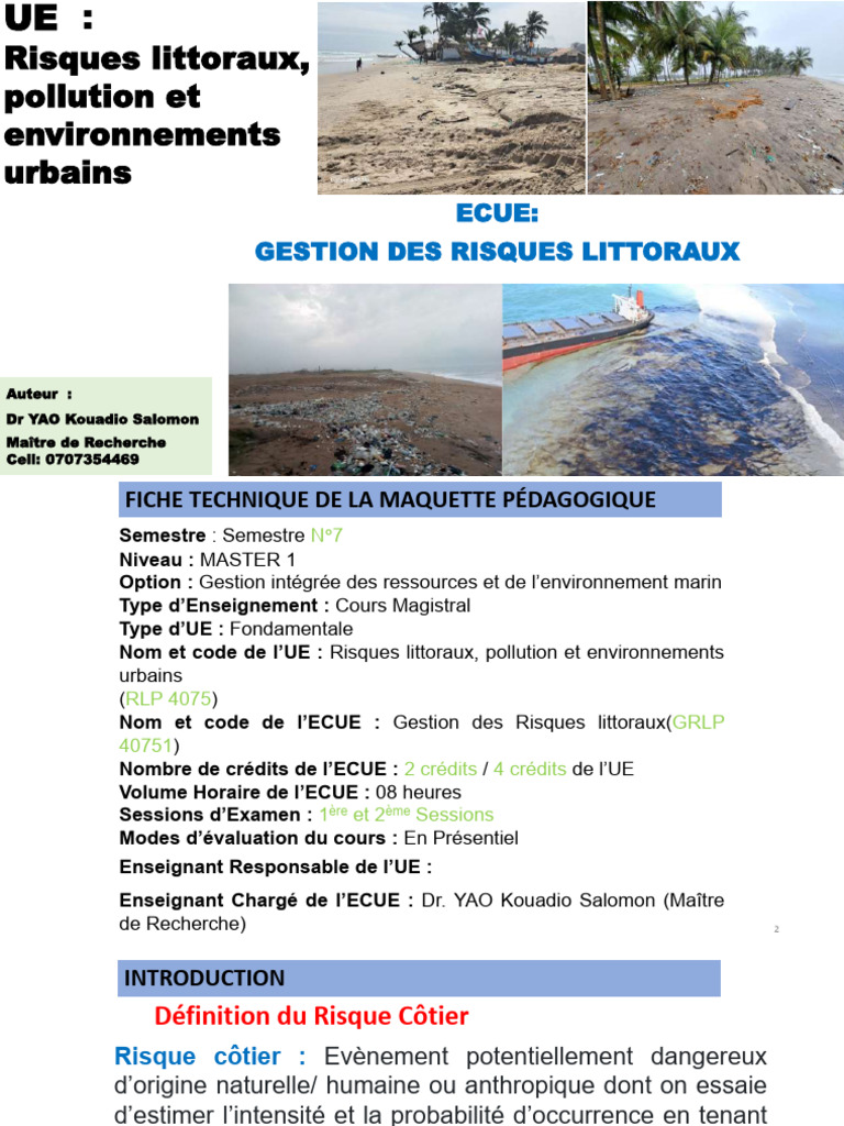 Gestion des Risques Littoraux et Pollution | PDF | Risque ...