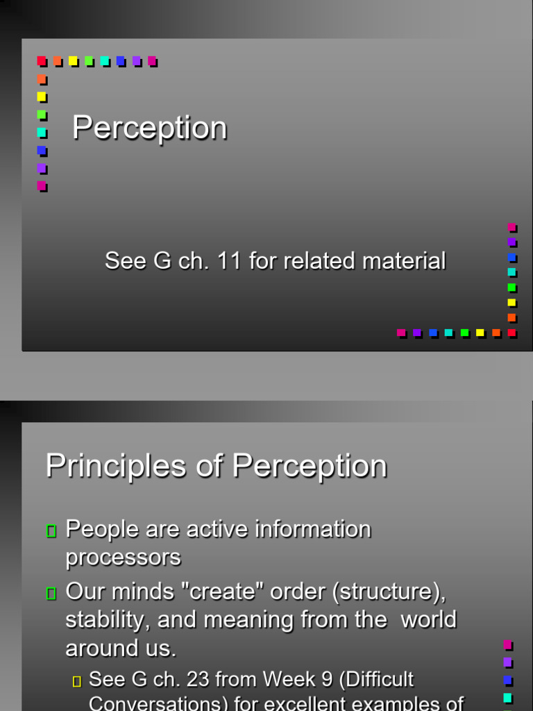 perception F22-1-1 | PDF | Stereotypes | Schema (Psychology)