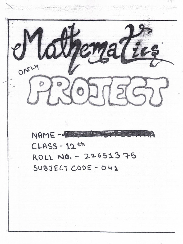 Maths Project | PDF
