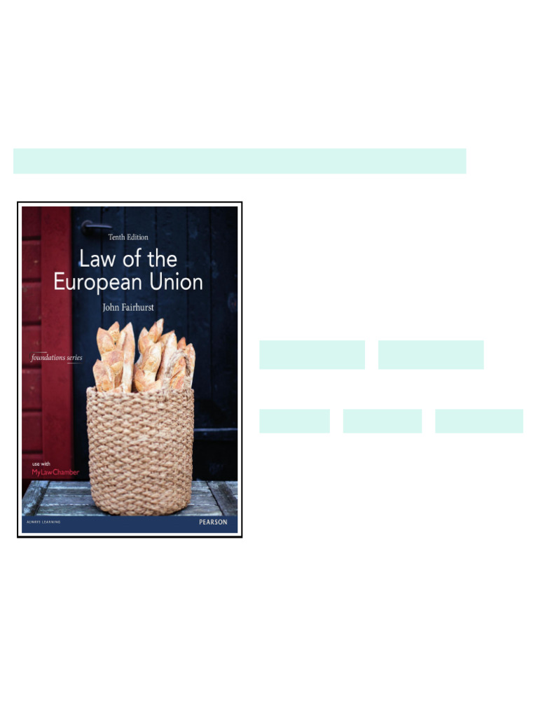 Law of the European Union 10th Edition Full Access | PDF