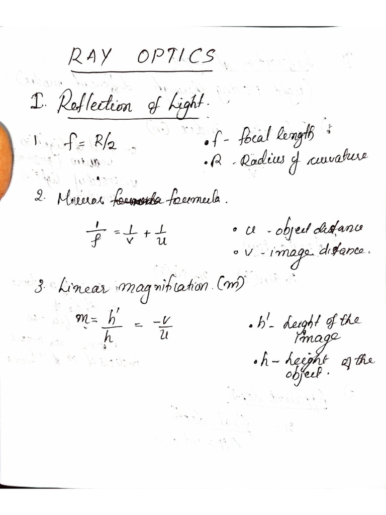 Introduction To Ray Optics | PDF