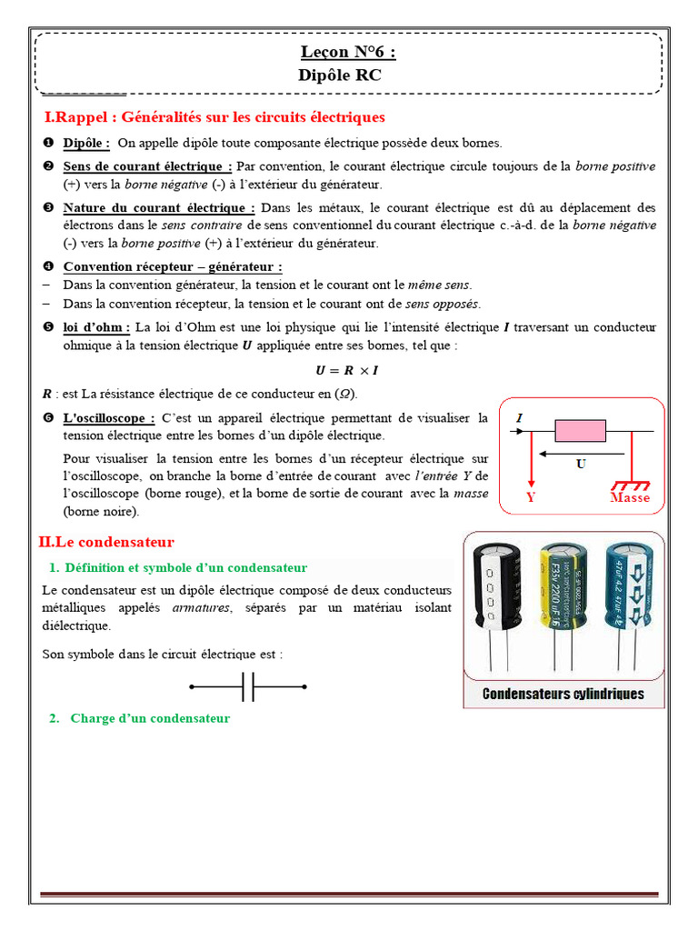 Circuits Électriques : Condensateurs et RC | PDF | Courant électrique ...