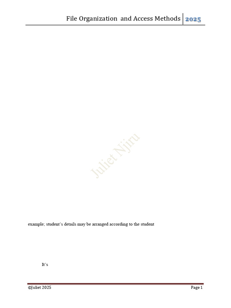 File Organization and Access Methods Guide | PDF | Computer File ...