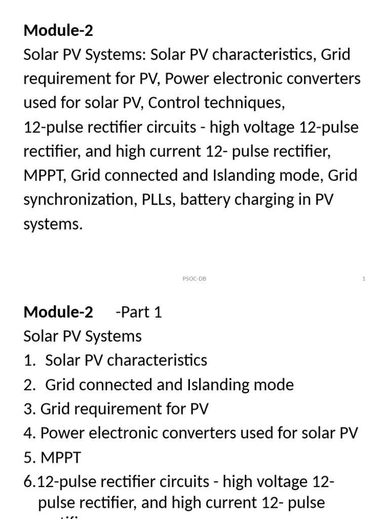 Solar PV Systems: Characteristics & Control | PDF | Photovoltaic System ...