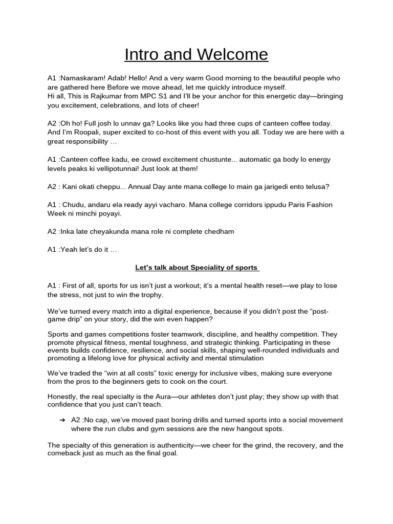 Intro and Welcome (2) | PDF