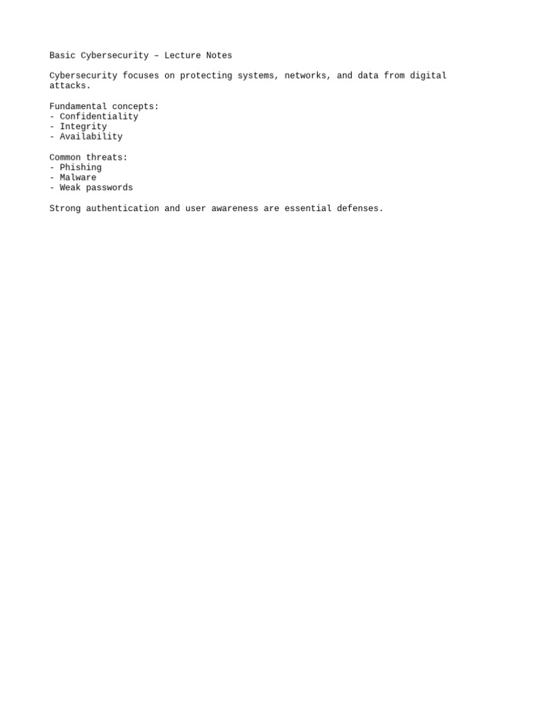 Essential Cybersecurity Concepts Explained | PDF