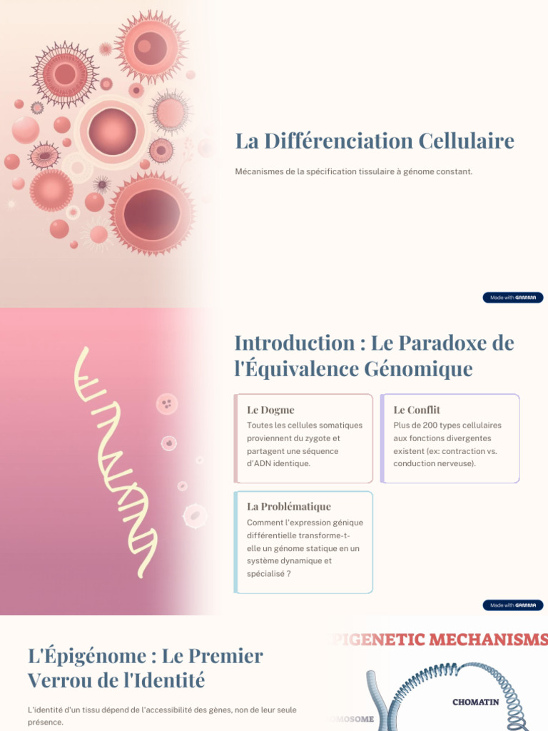 Mécanismes de la Différenciation Cellulaire | PDF | Gène ...