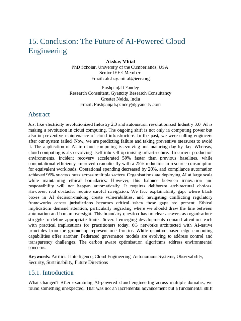 Future of AI in Cloud Engineering | PDF | Artificial Intelligence ...