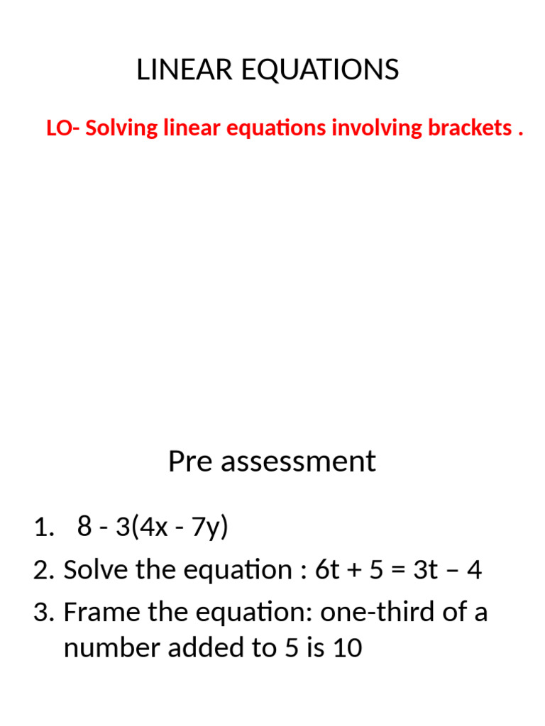 Solving Linear Equations Guide | PDF