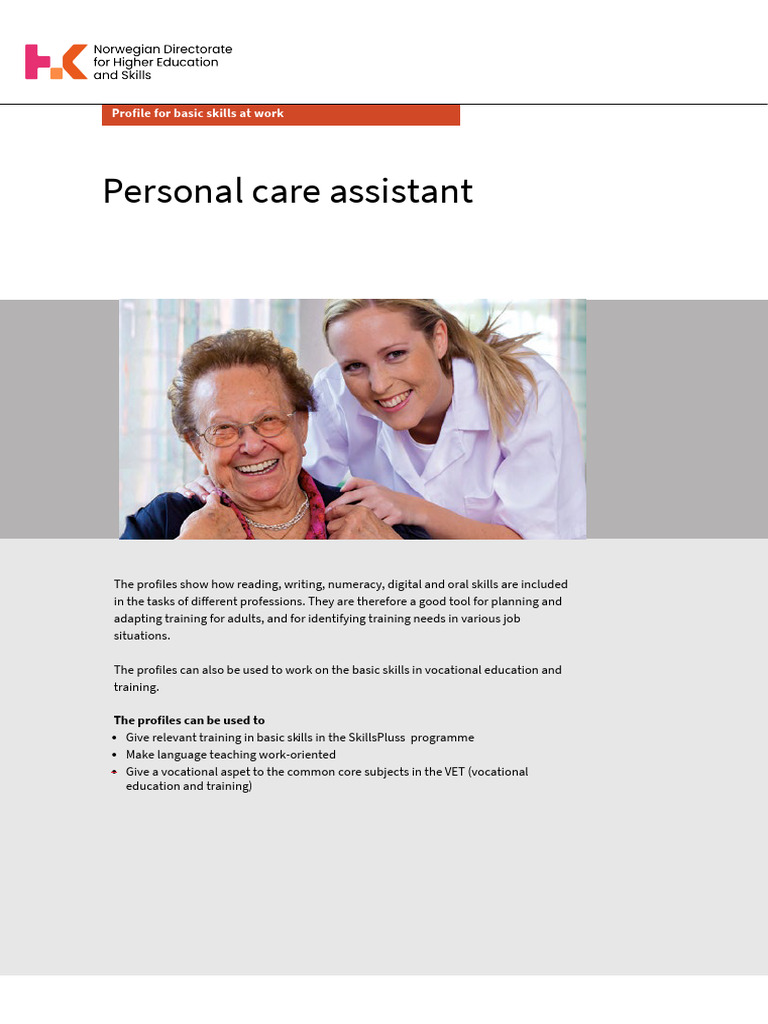 Basic Skills Profile for Personal Care Assistants | PDF | Vocational ...