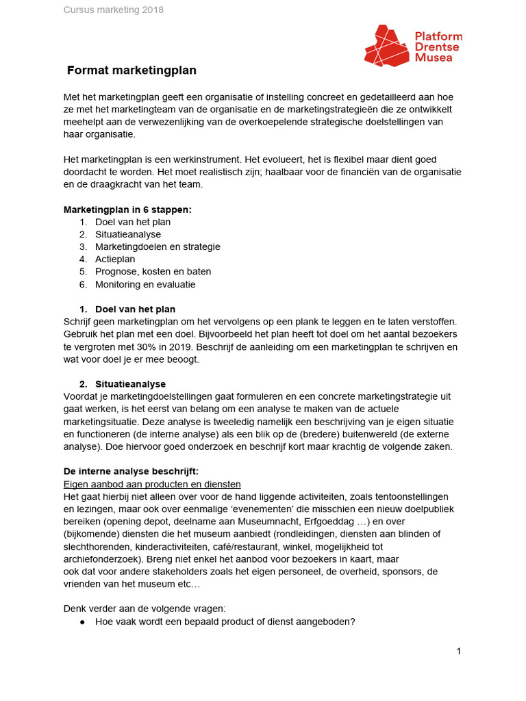 Format Marketingplan PDM | PDF