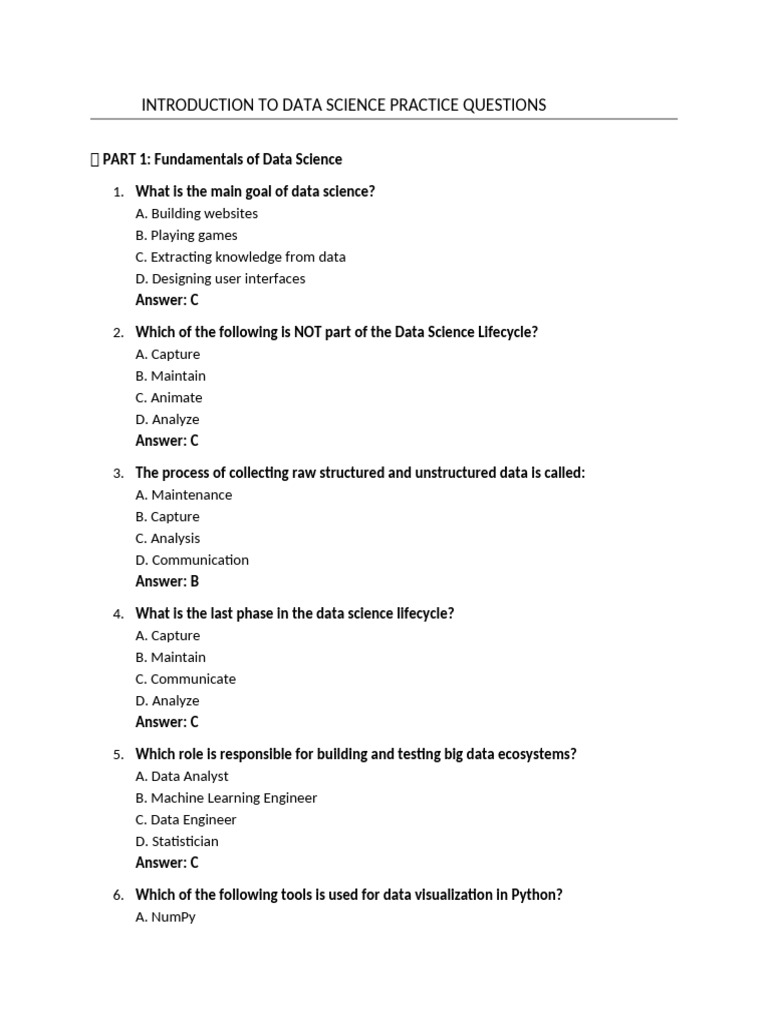 Data Science Practice Questions Guide | PDF | Mode (Statistics) | Median