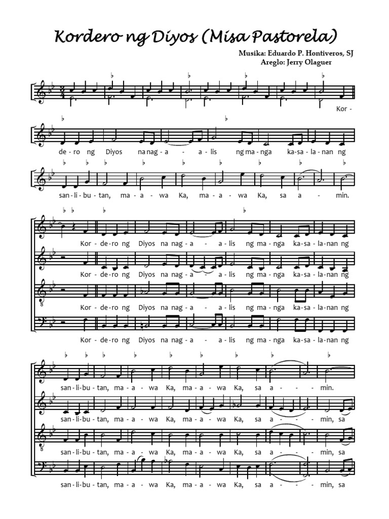 Kordero NG Diyos - Pastorela - Fr. Eduardo Hontiveros | PDF