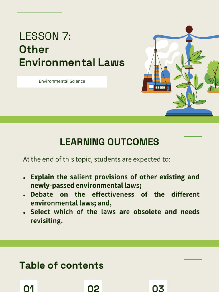 Overview of Key Environmental Laws | PDF | Environmental Law | Climate ...