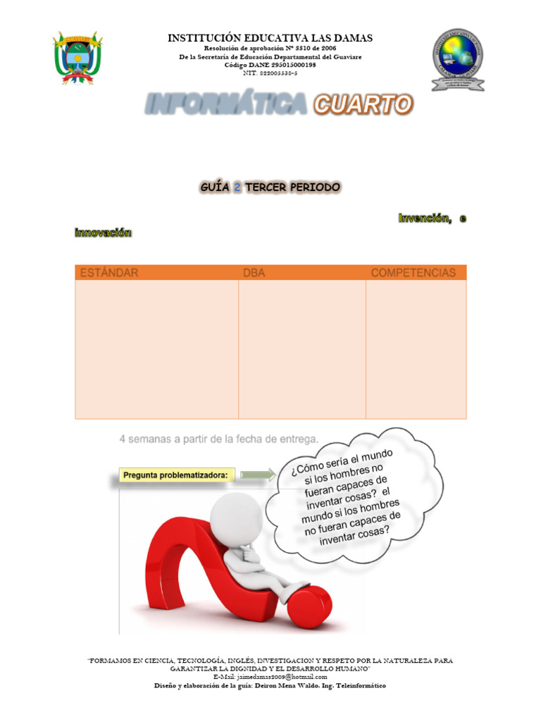 1 Guia 2 Informatica-periodo 3 Grado Cuarto -2021 | PDF | Innovación ...