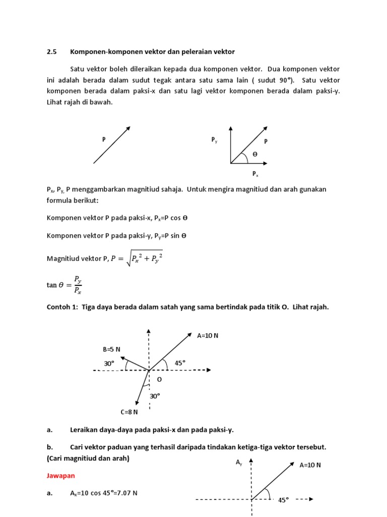 Komponen dan Peleraian Vektor | PDF | Metode & Bahan Ajar