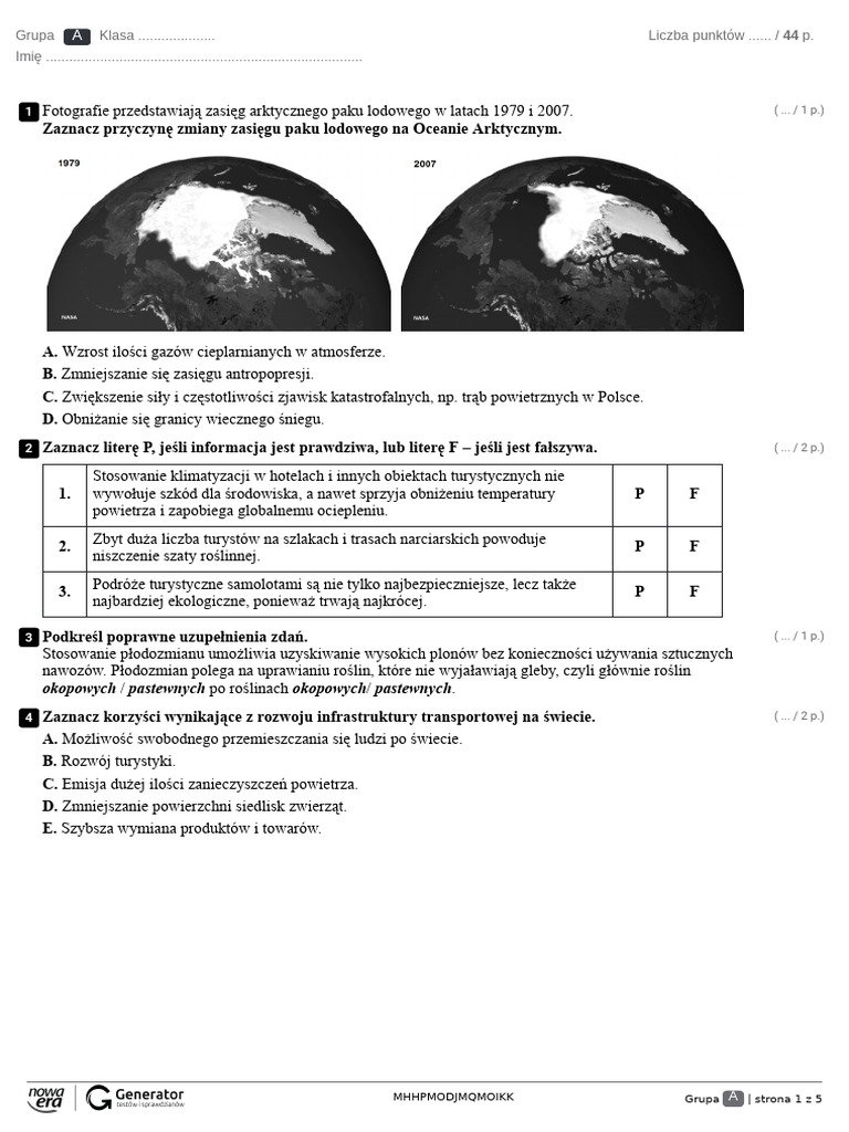 3ct Test (Z Widoczną Punktacją) | PDF