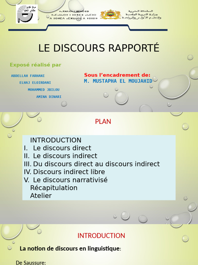 Comprendre le discours rapporté en linguistique | PDF | Discours ...